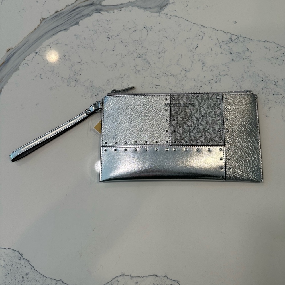 Michael Kors Silver Wristlet